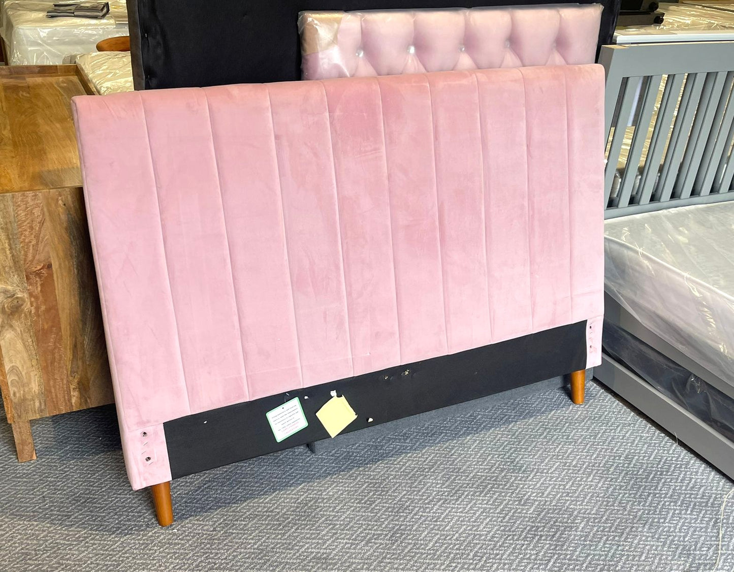 Pandora Double Velvet Bed Frame - Pink