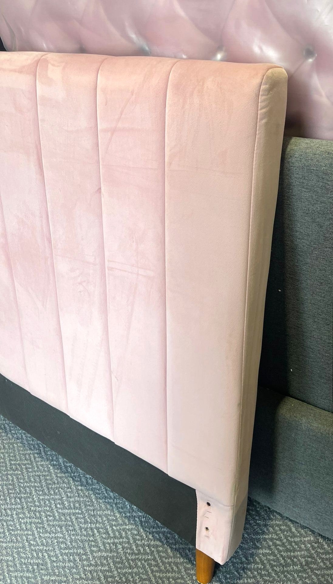 Pandora Double Velvet Bed Frame - Pink