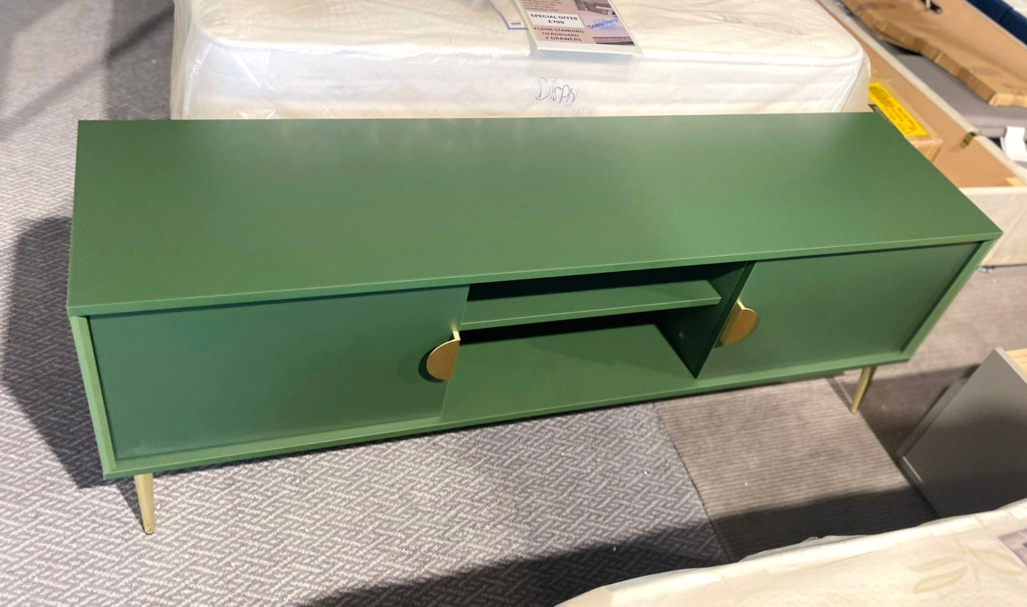 Assembled Habitat Velma 2 Door TV Unit - Green