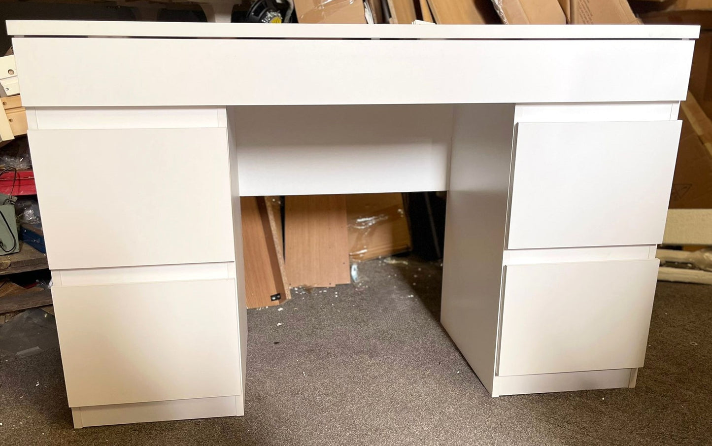 Assembled Jenson 5 Drawer Dressing Table - Matte White