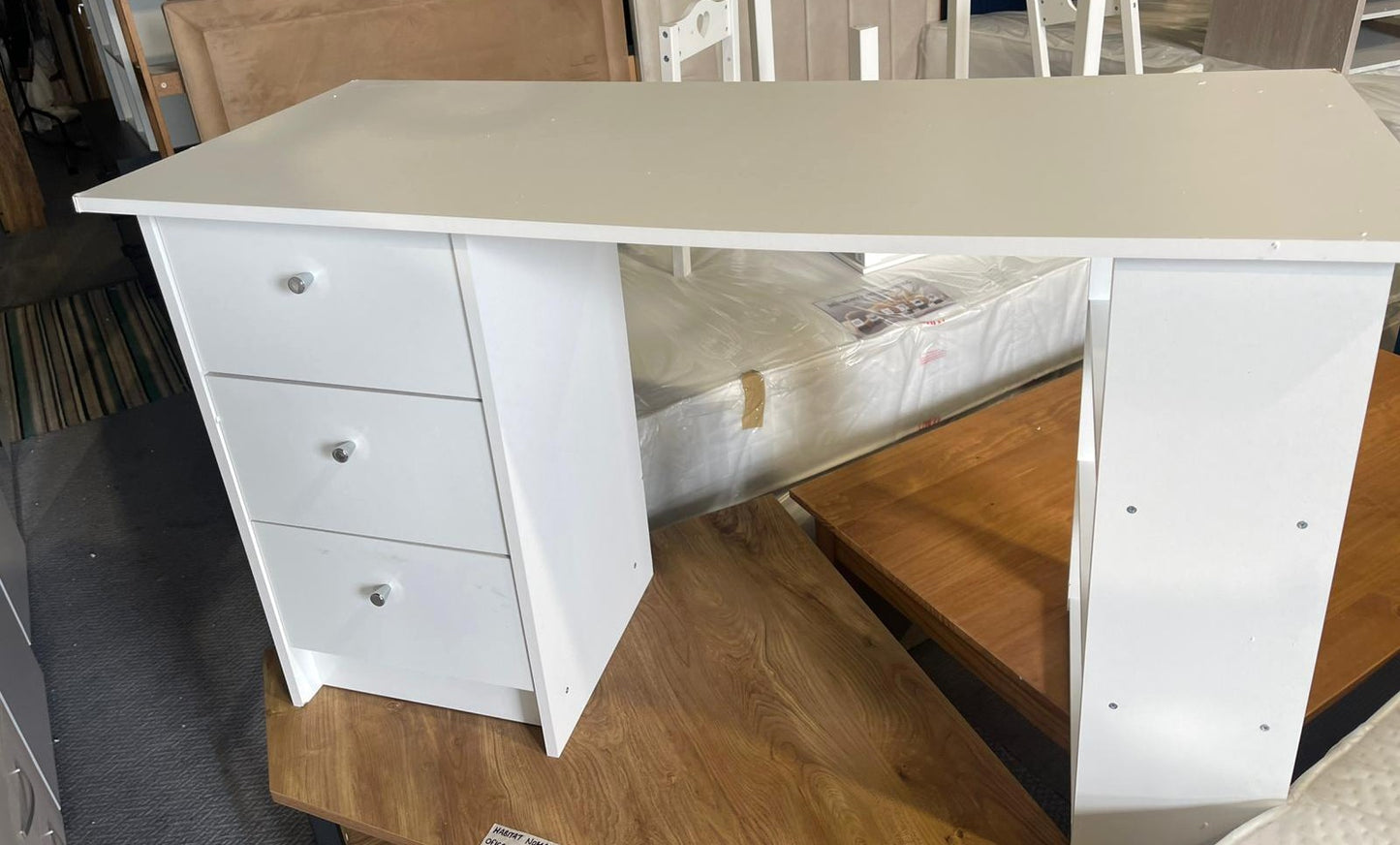 Assembled Malibu 3 Drawer Office Desk - White