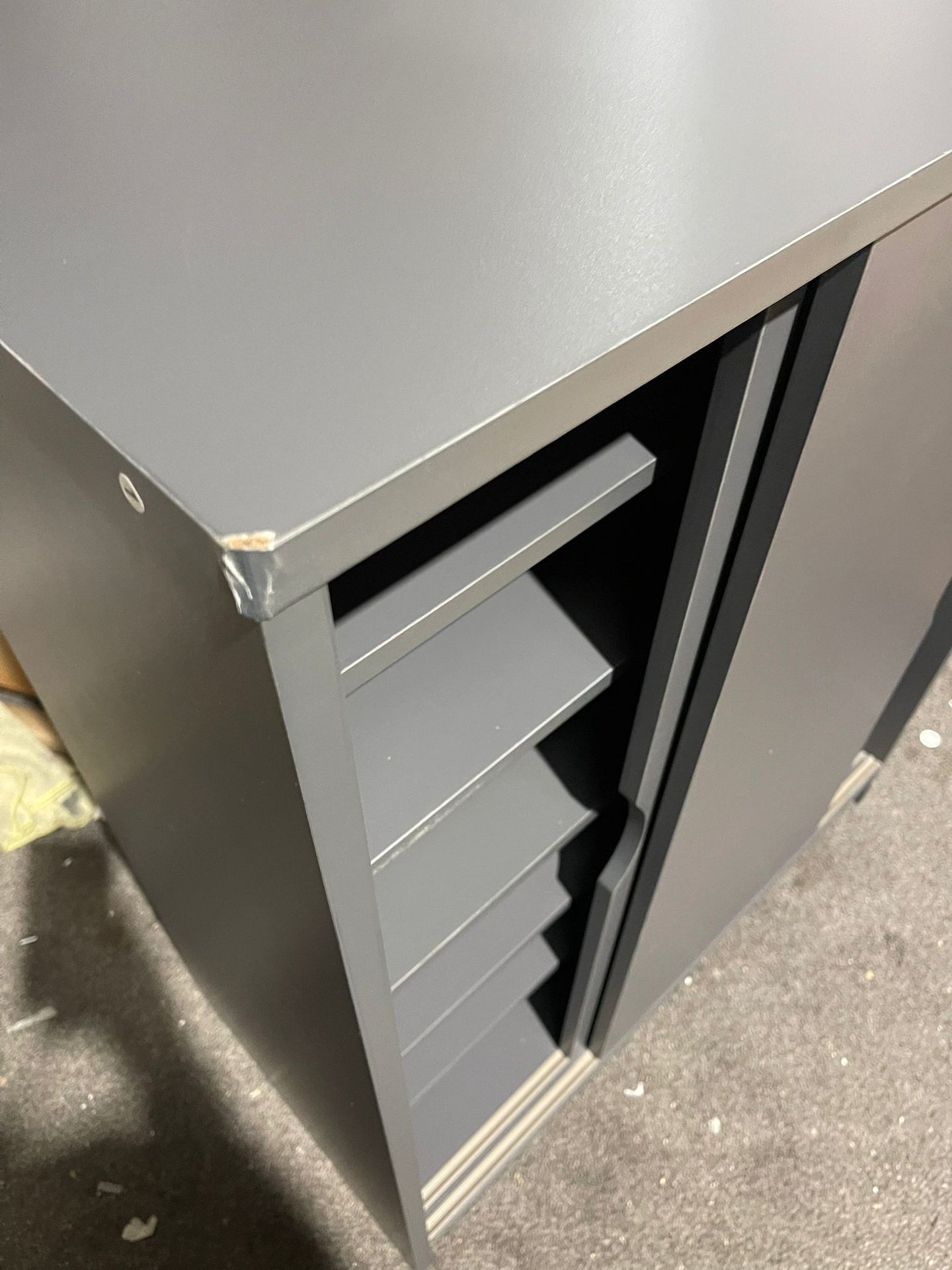 Assembled Chloe 2 Door Shoe Storage Cabinet - Grey