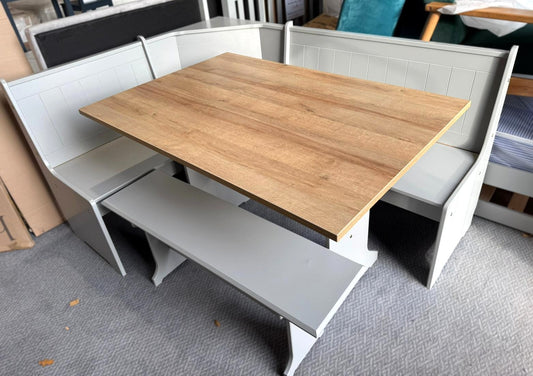Assembled Grey Dining Table & 1 Grey Bench