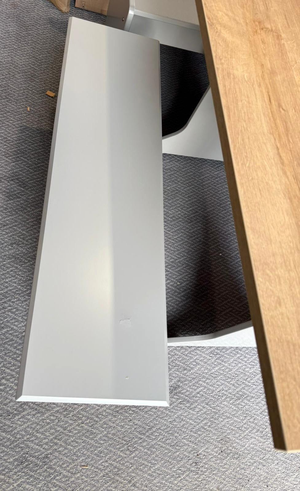 Assembled Grey Dining Table & 1 Grey Bench