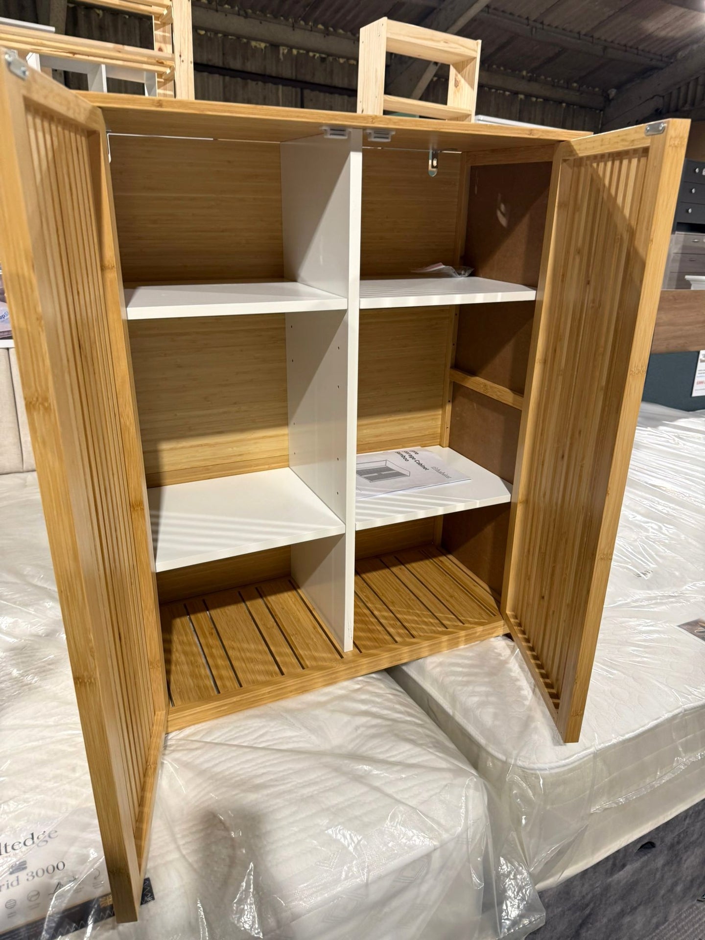 Assembled Habitat Eave 2 Door Bamboo Cabinet - Natural