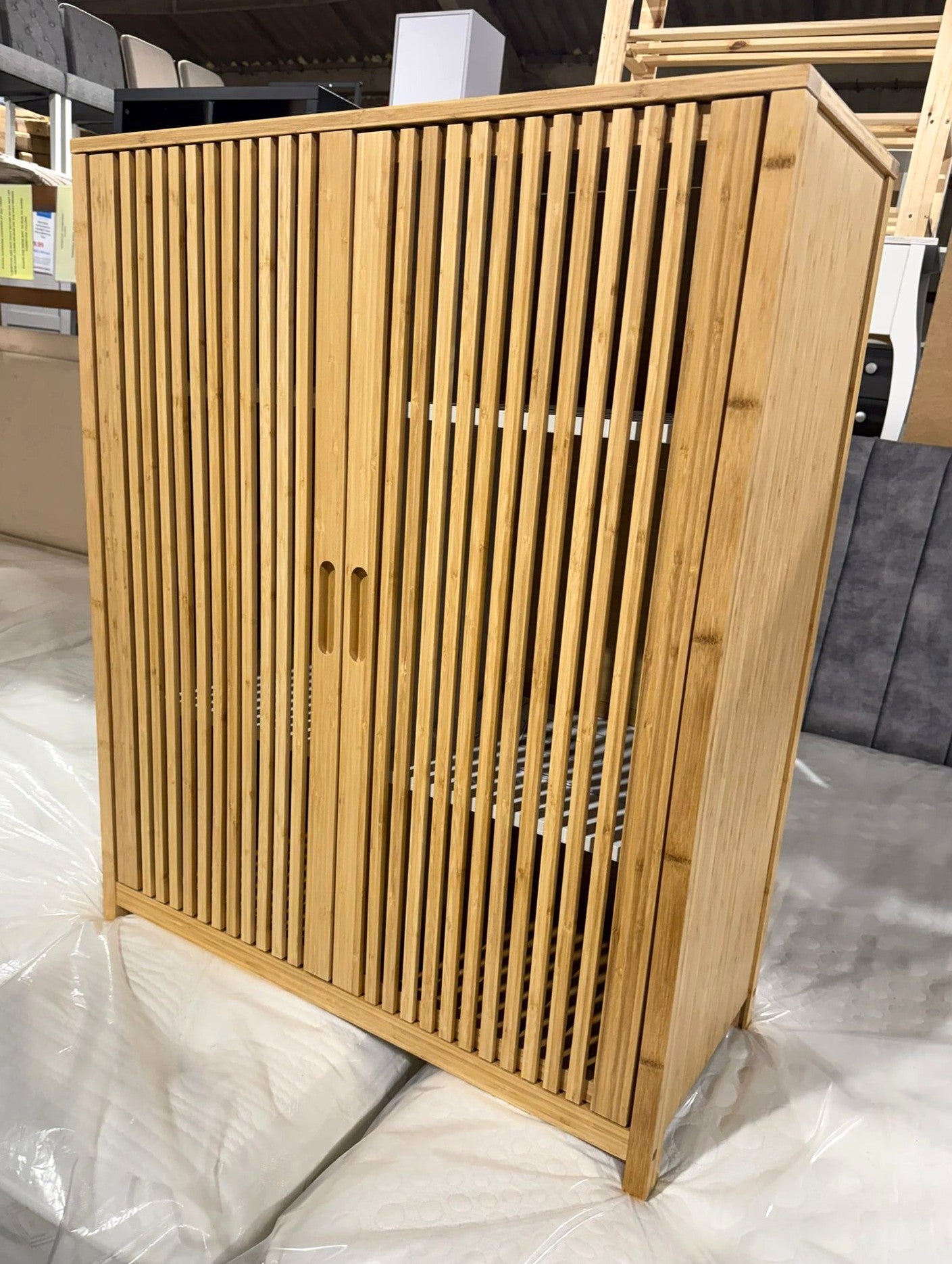 Assembled Habitat Eave 2 Door Bamboo Cabinet - Natural