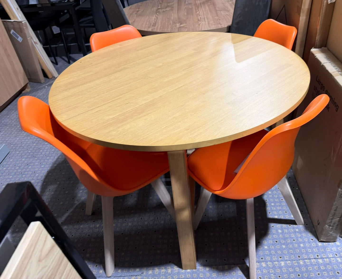 Assembled Habitat Trieste Round 4 Seater Dining Table - Oak