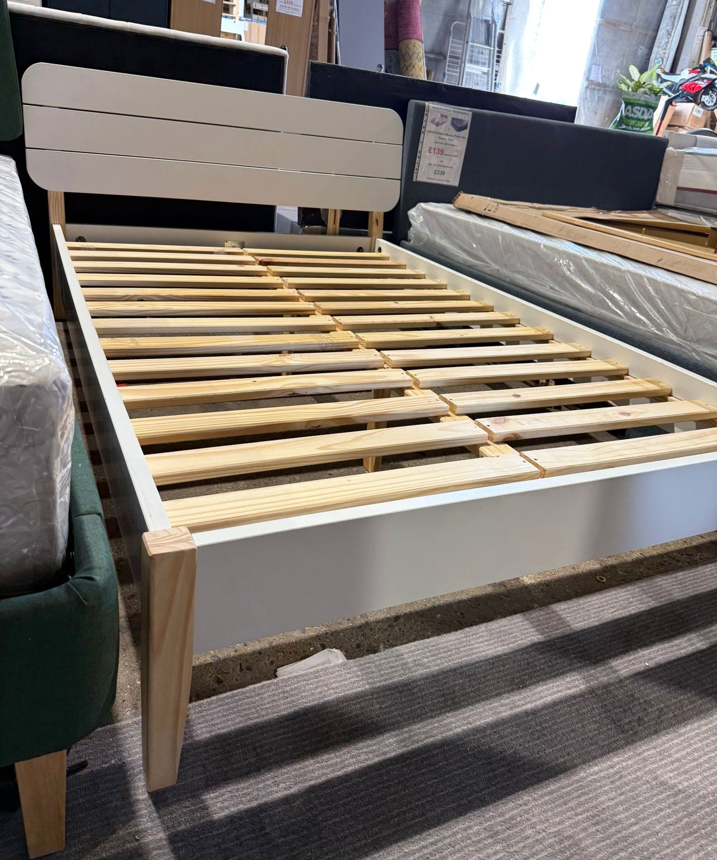 Assembled Habitat Hanna Small Double Wooden Bed Frame - White