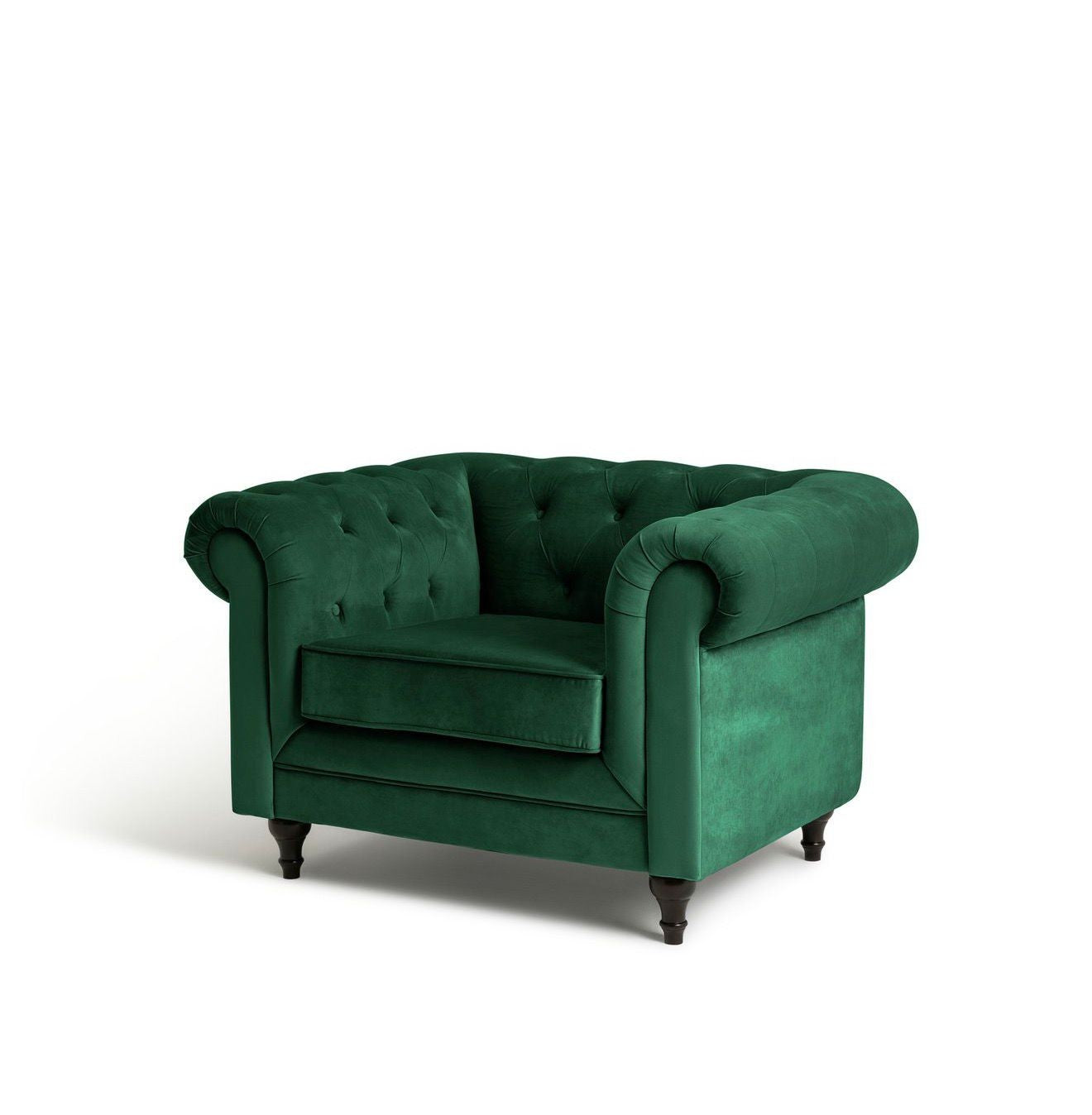 Habitat Chesterfield Velvet Armchair - Green