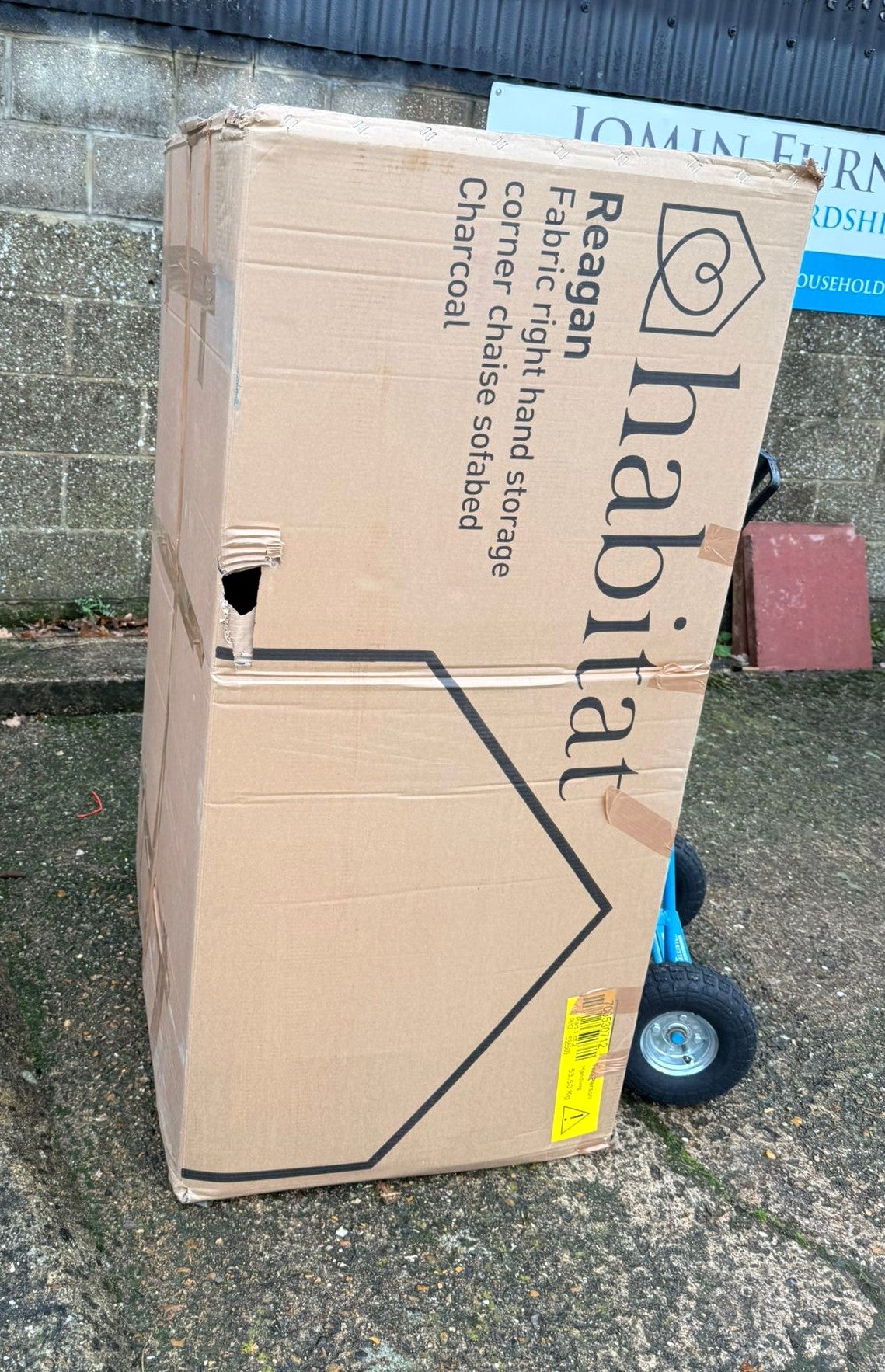 Habitat Reagan RH Storage Corner Chaise Sofa Bed - Charcoal