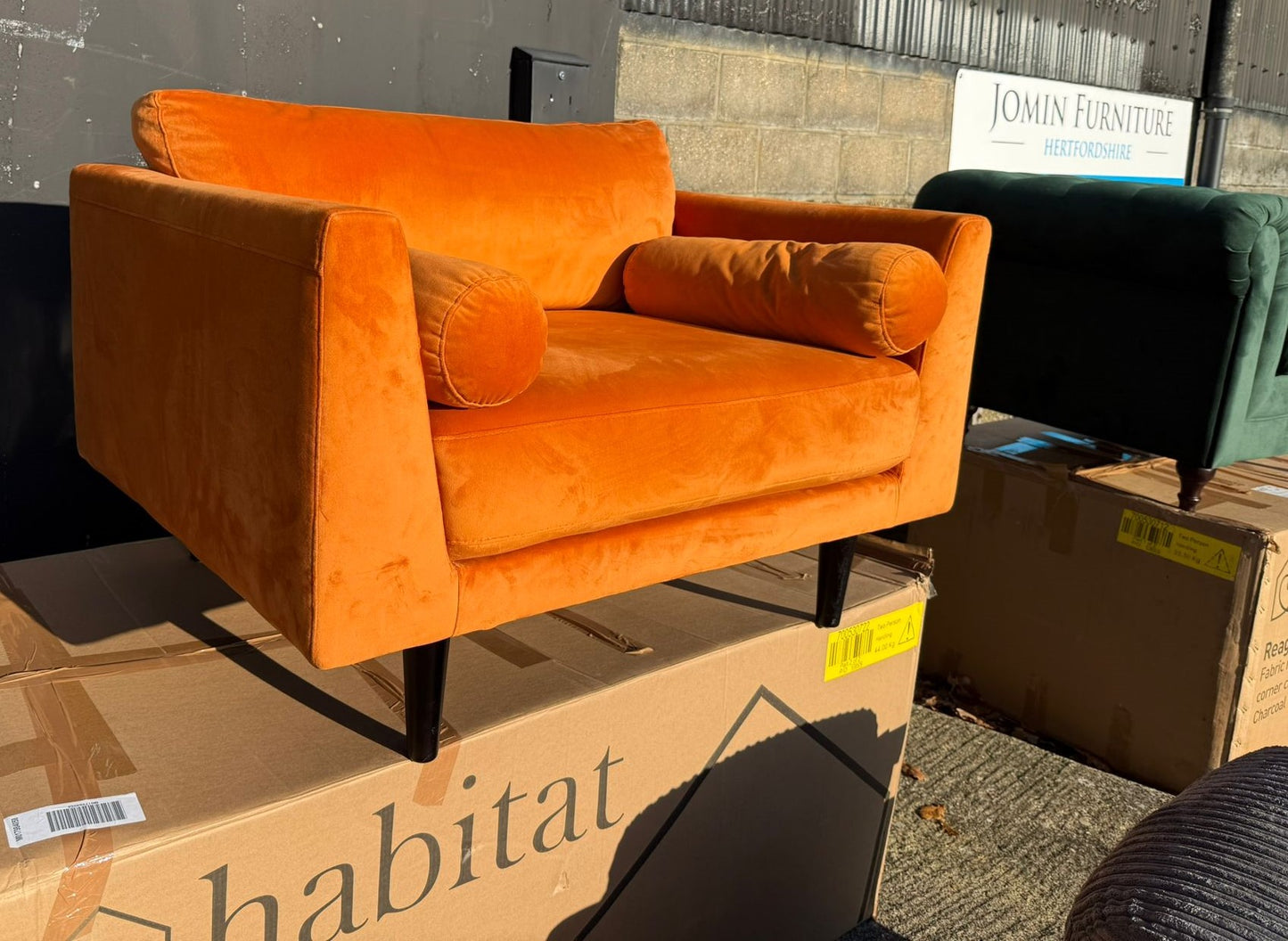Habitat Jacob Fabric Cuddle Chair - Orange