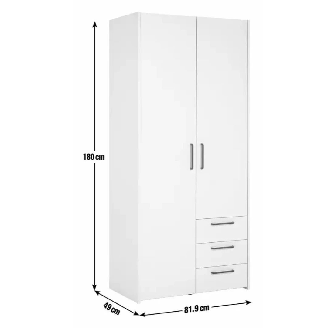 Oldham 2 Door 3 Drawer Wardrobe - Walnut