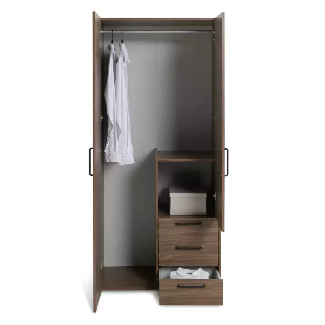 Oldham 2 Door 3 Drawer Wardrobe - Walnut