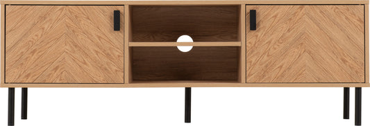 2 Door TV Unit Medium - Oak Effect