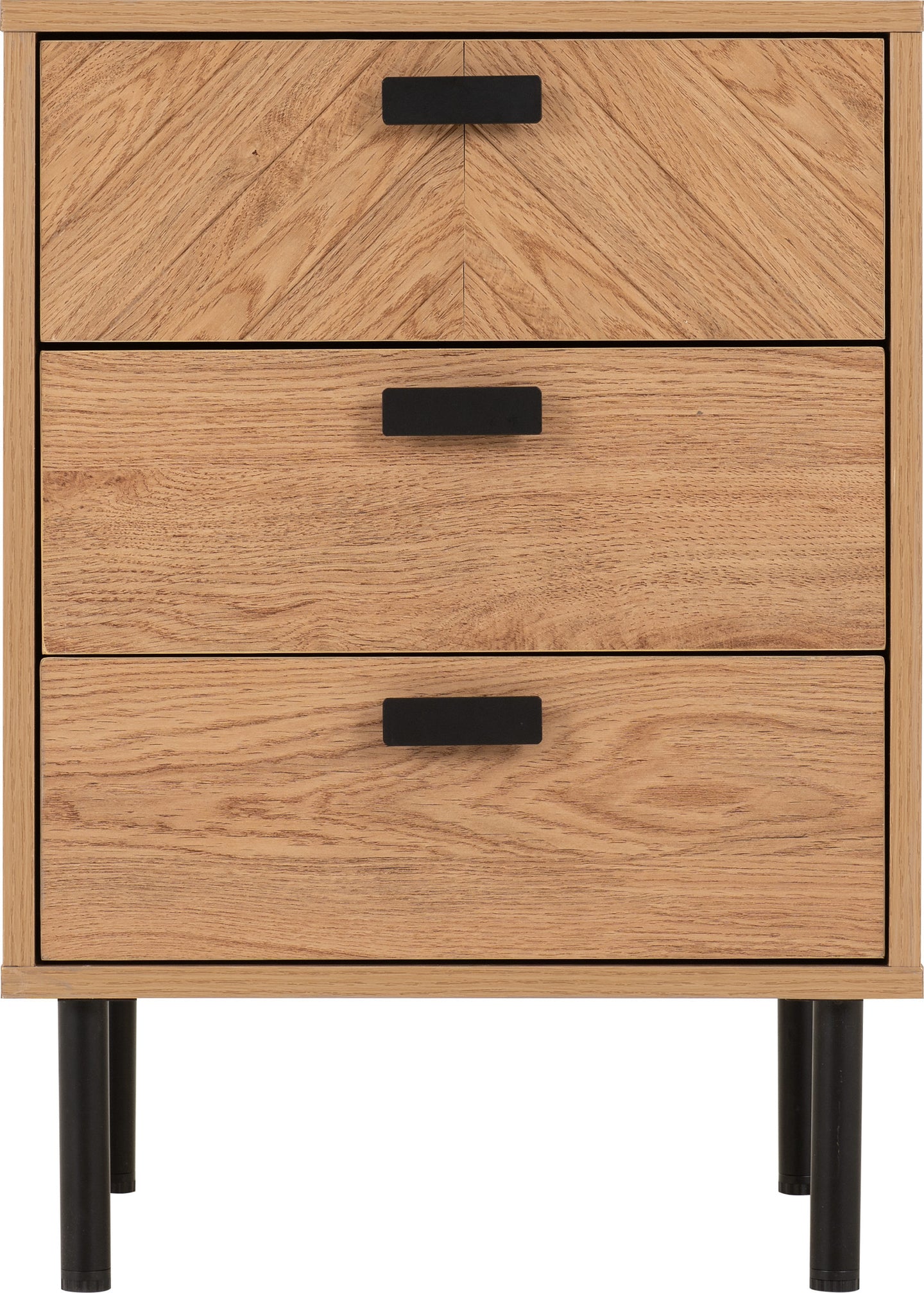 3 Drawer Bedside - Medium Oak Effect