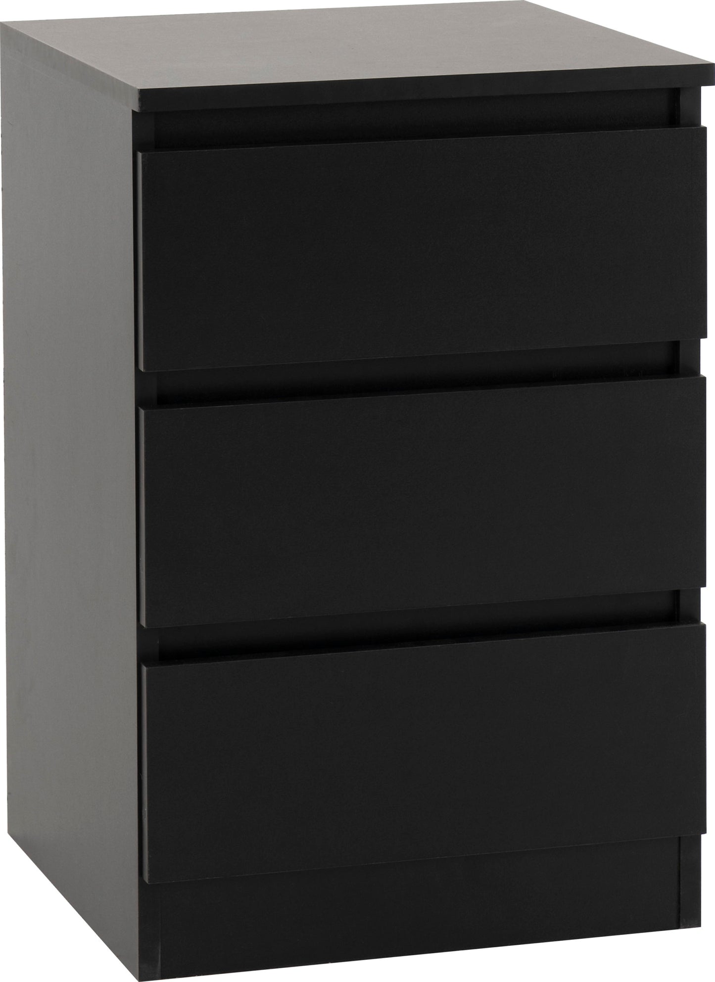 3 Drawer Bedside (Pair) - Black