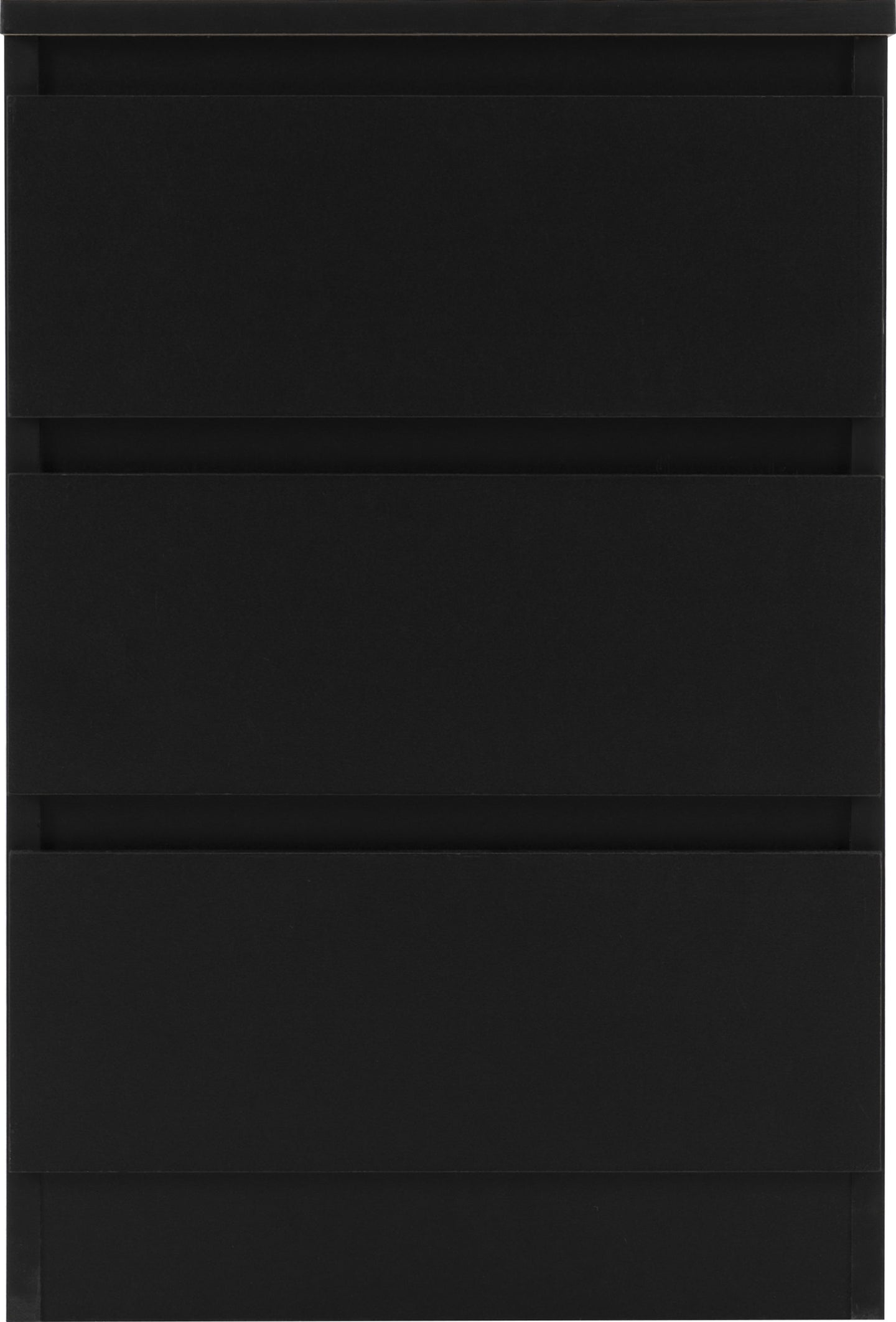 3 Drawer Bedside (Pair) - Black