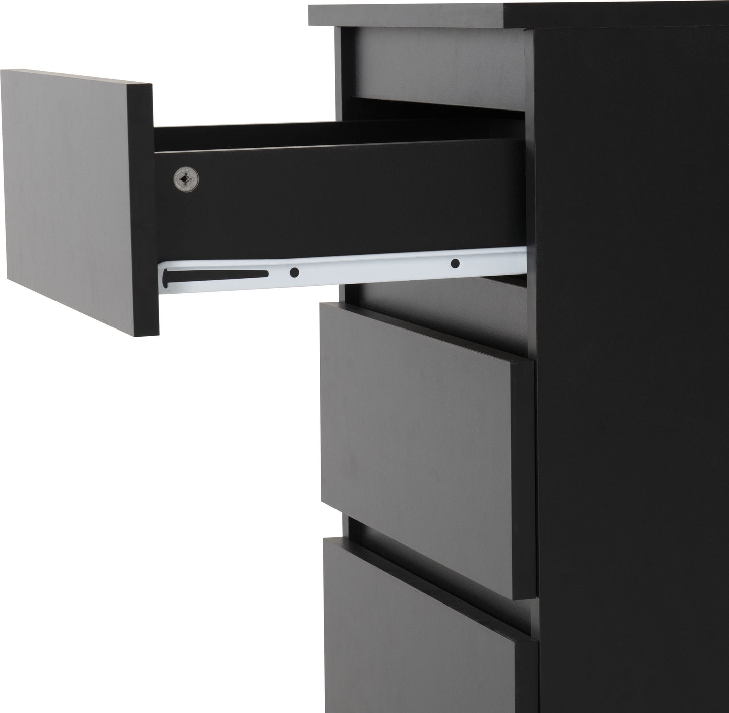 3 Drawer Bedside (Pair) - Black