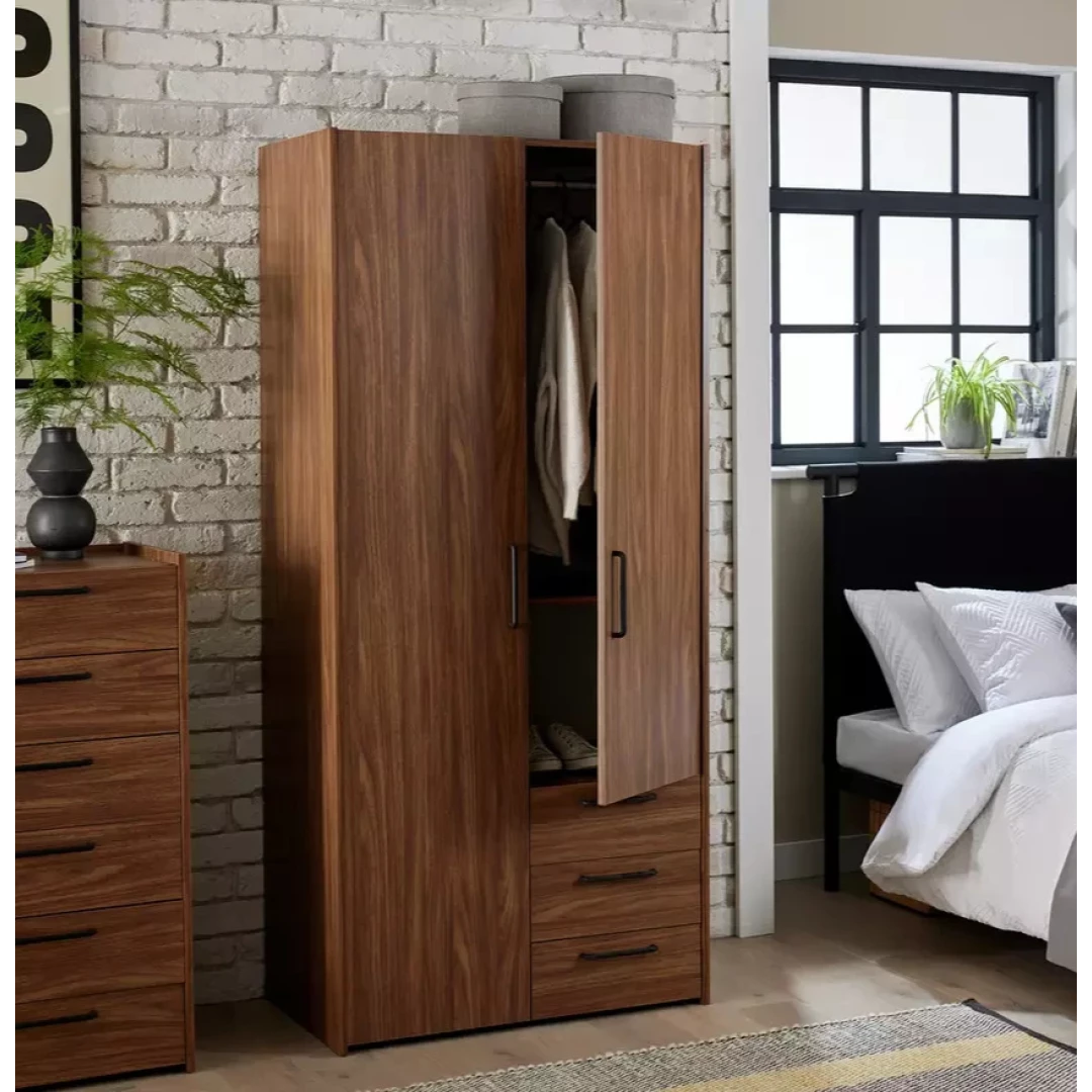Oldham 2 Door 3 Drawer Wardrobe - Walnut