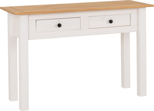 2 Drawer Console Table - White/Natural Wax