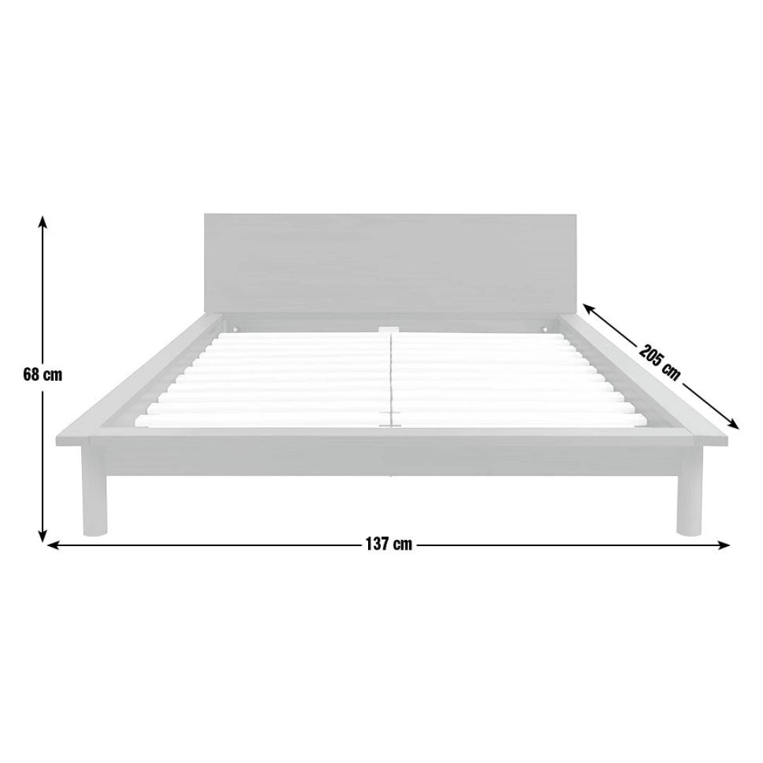 Akio Small Double Wooden Platform Bed Frame - Black