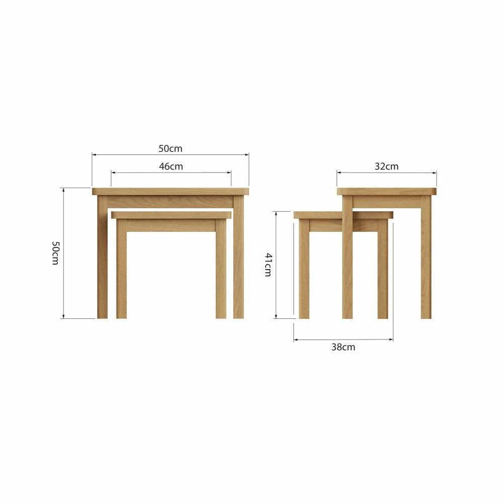 Nest Of 2 Tables - Rustic Oak