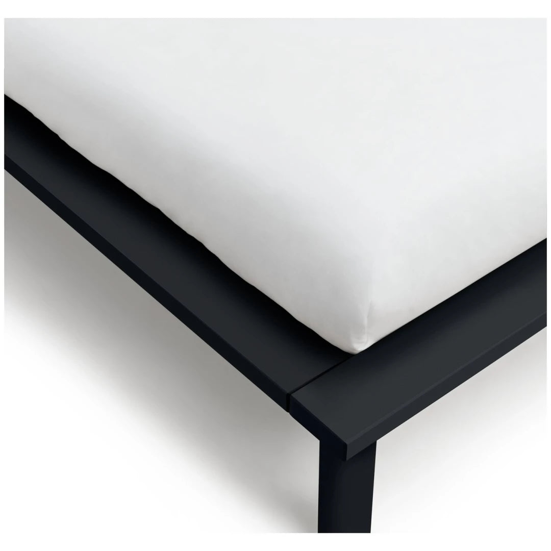 Akio Small Double Wooden Platform Bed Frame - Black