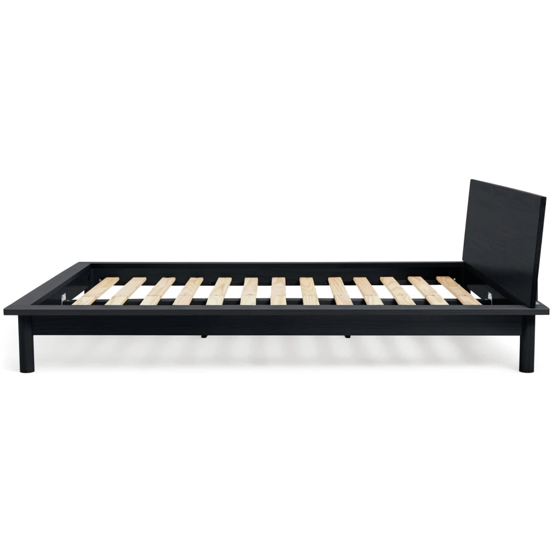 Akio Small Double Wooden Platform Bed Frame - Black