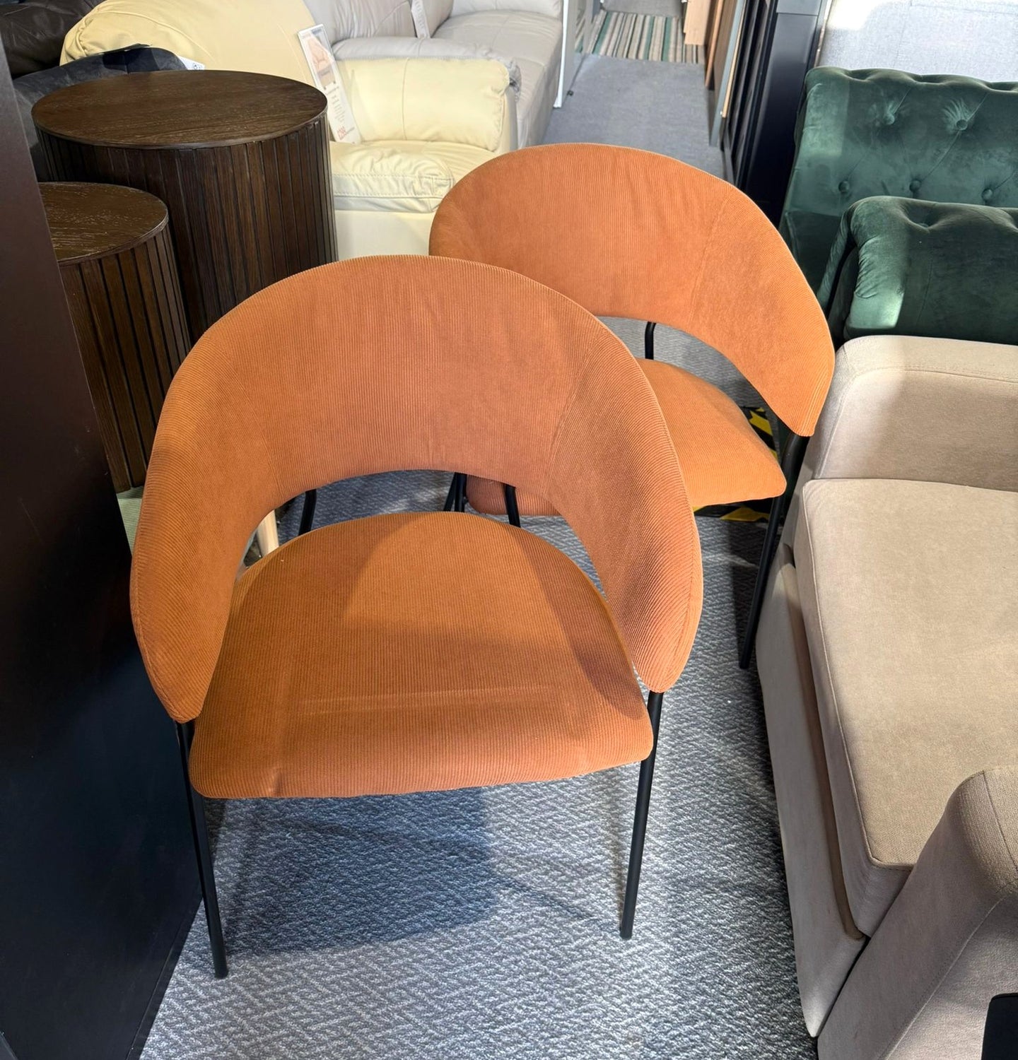 Assembled Habitat Sawyer Pair of Fabric Dinner Chair - Orange