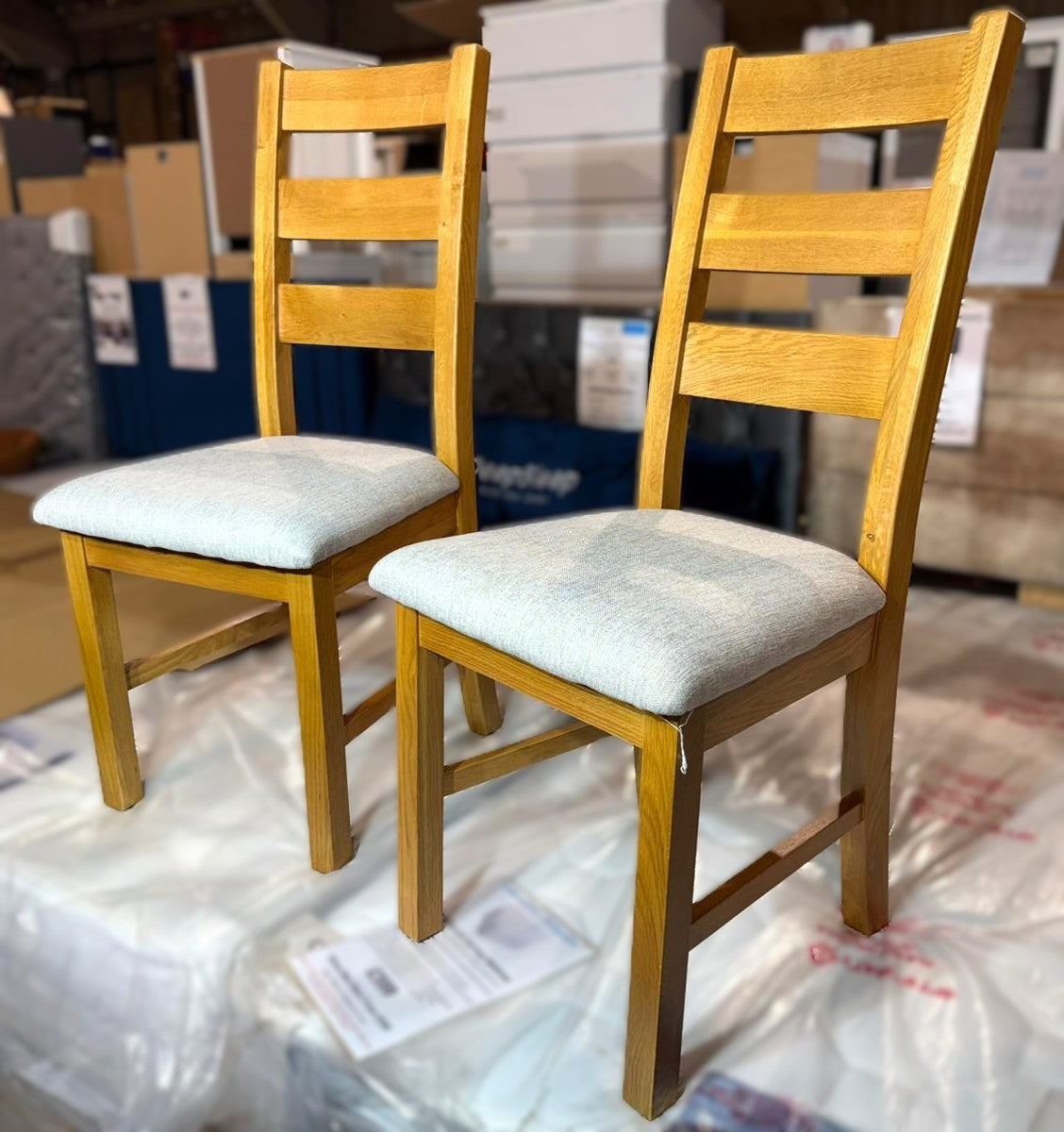 Assembled Ashwell Pair of 2 Oak Dining Chairs - Natural