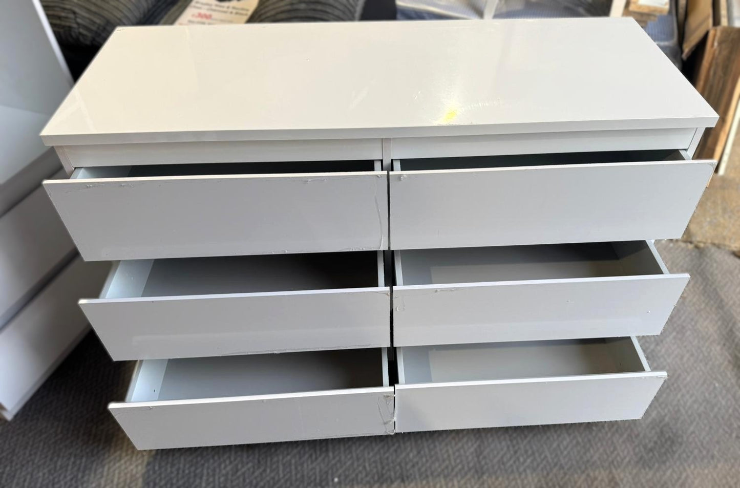 Assembled Jenson 6 Drawer Chest - Gloss White