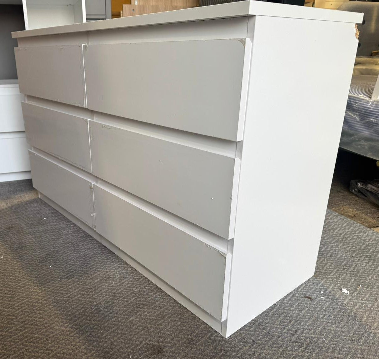 Assembled Jenson 6 Drawer Chest - Gloss White