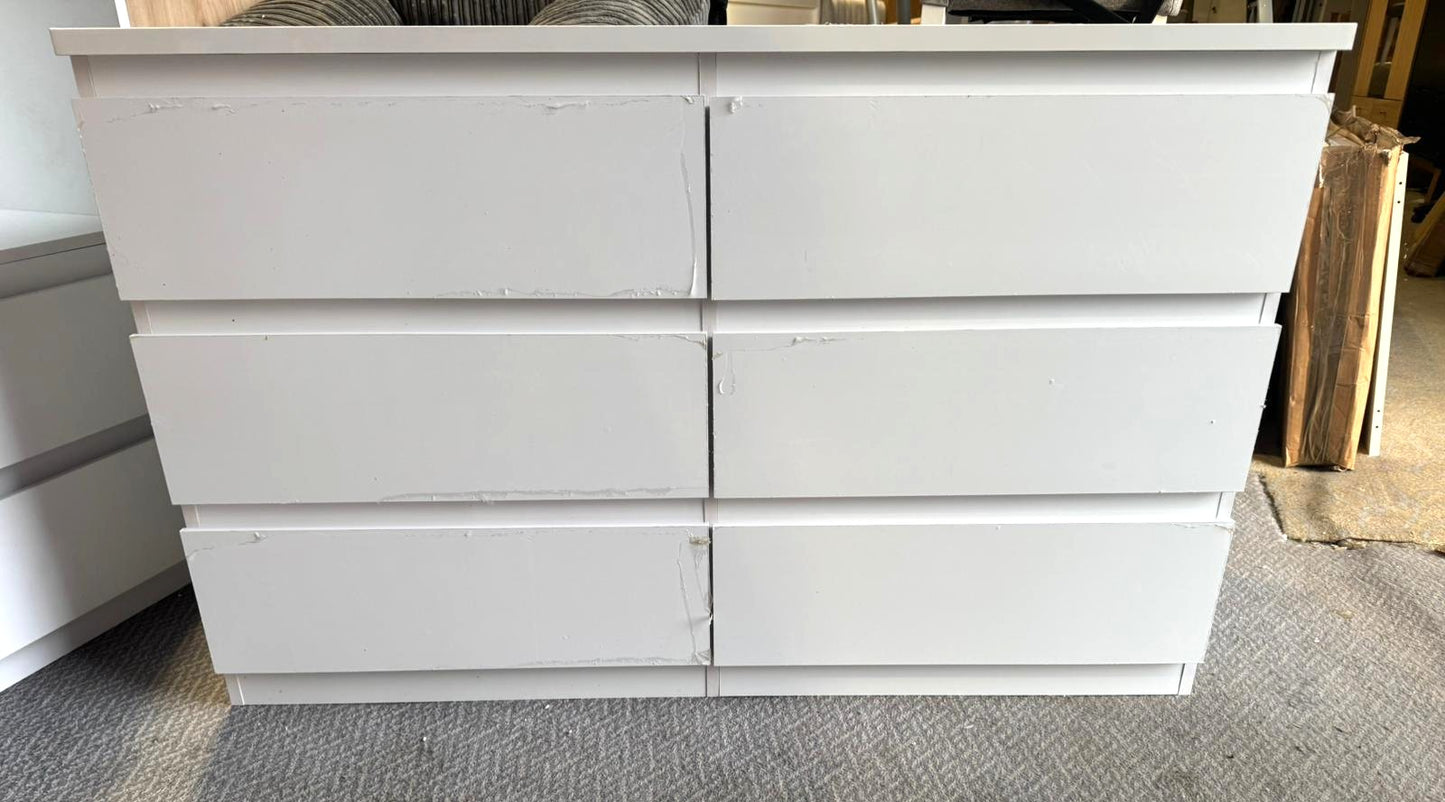 Assembled Jenson 6 Drawer Chest - Gloss White