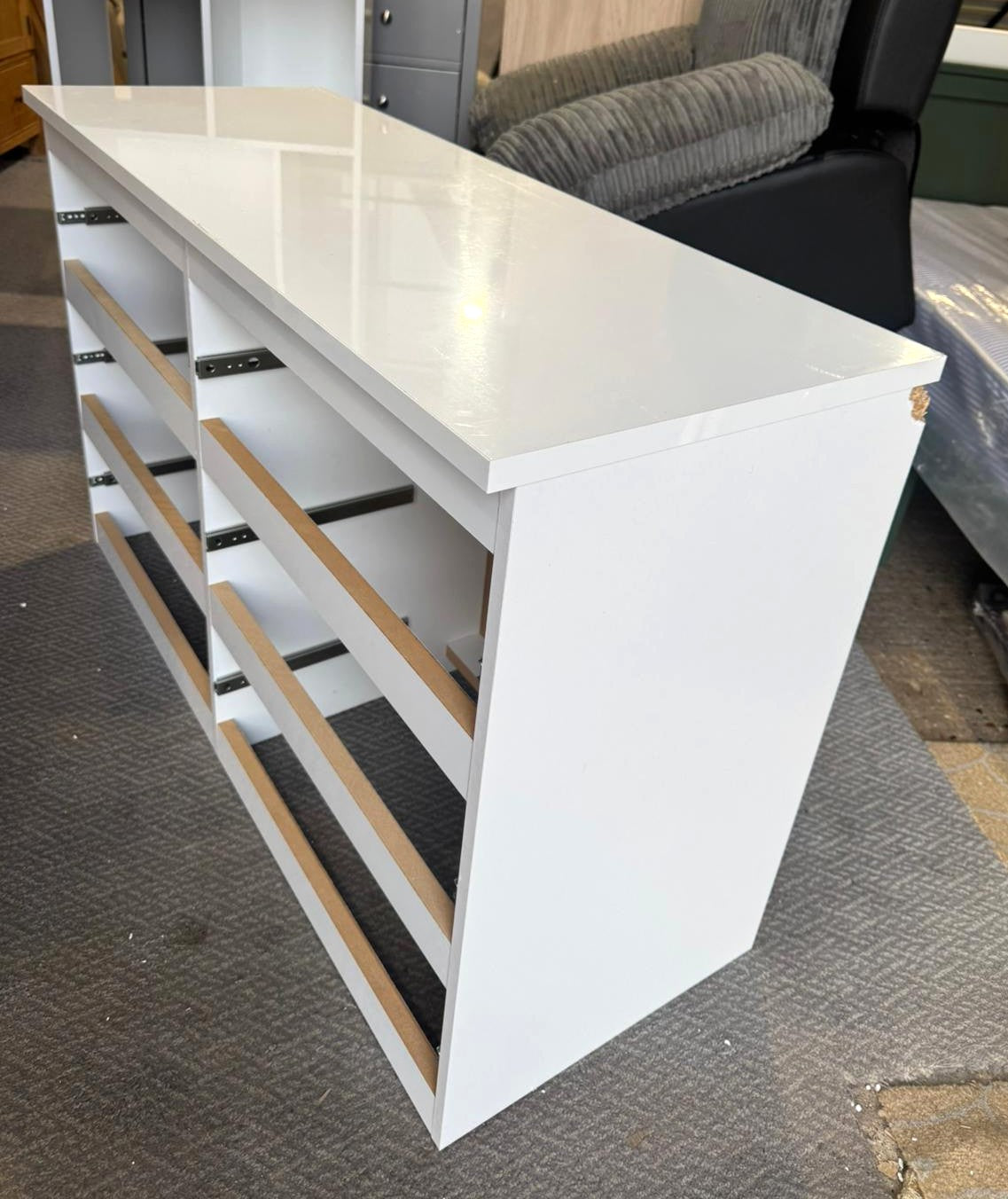 Assembled Jenson 6 Drawer Chest - Gloss White