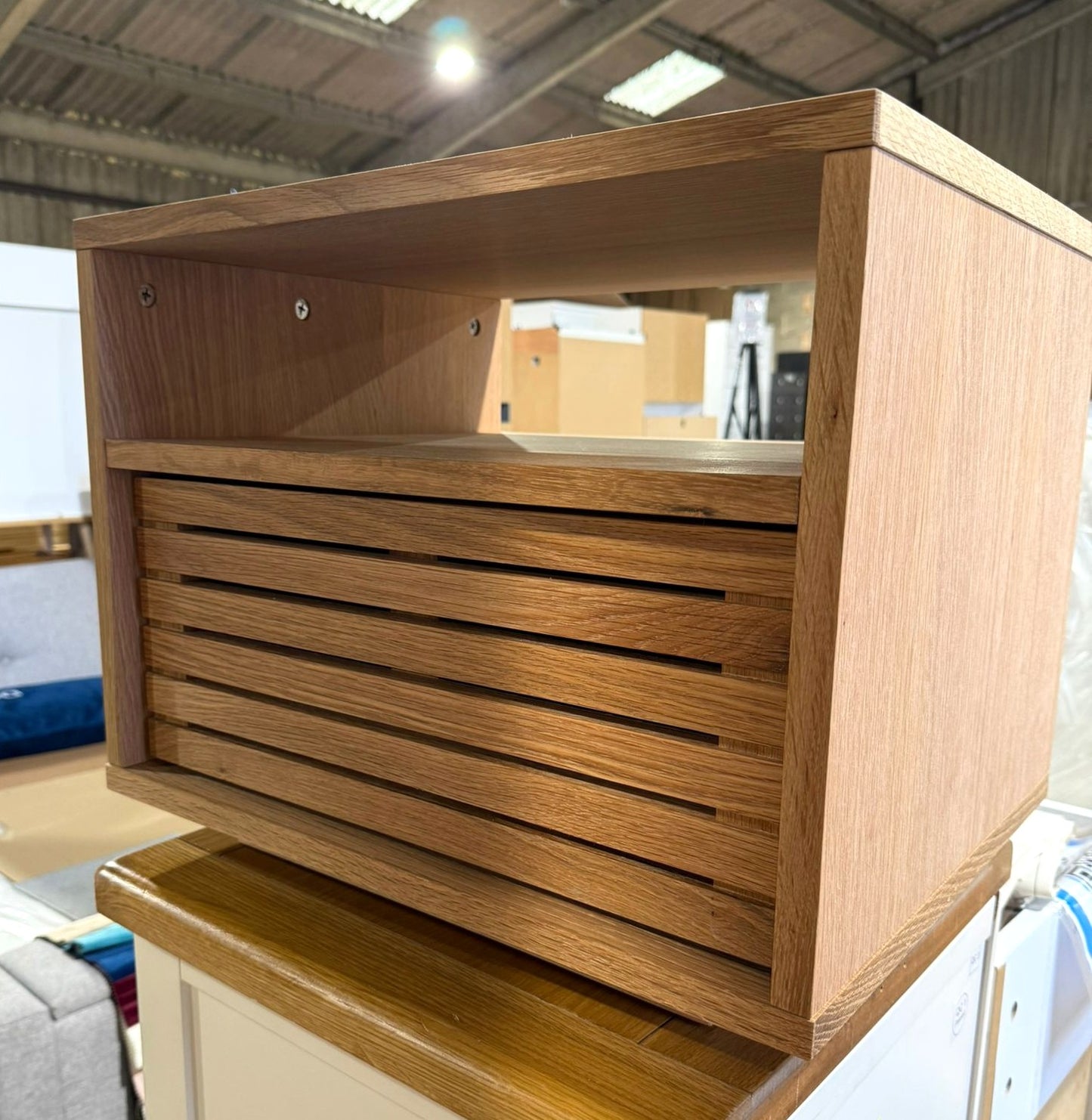 Assembled Habitat Max Oak Bedside Table - Oak
