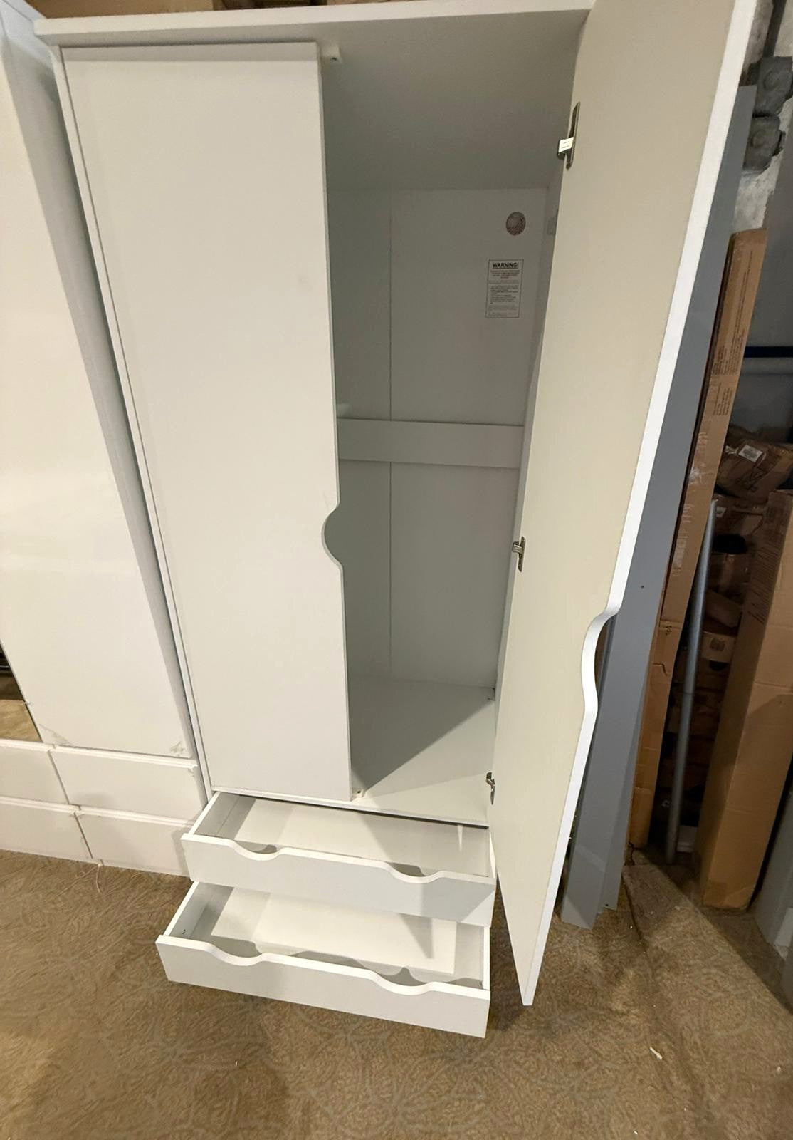 Assembled Habitat Kids Pagnell 2 Door 2 Drawer Wardrobe - White