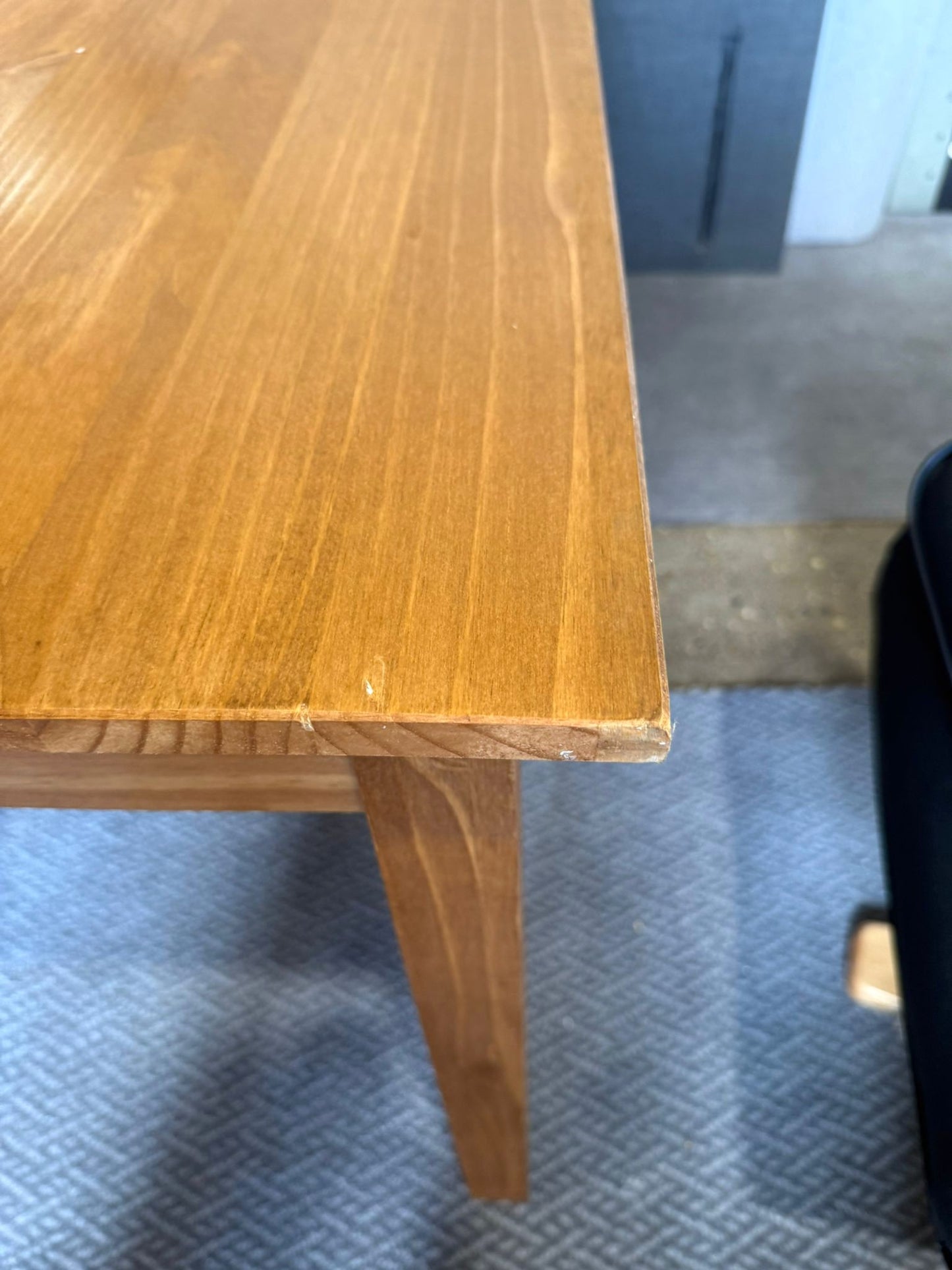 Assembled Raye Solid Wood 4 Seater Dining Table - Natural
