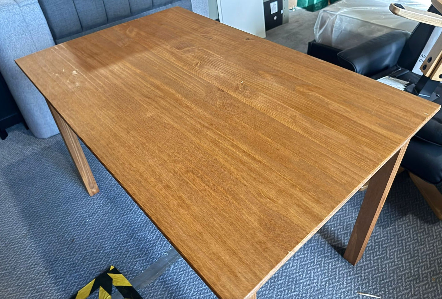Assembled Raye Solid Wood 4 Seater Dining Table - Natural