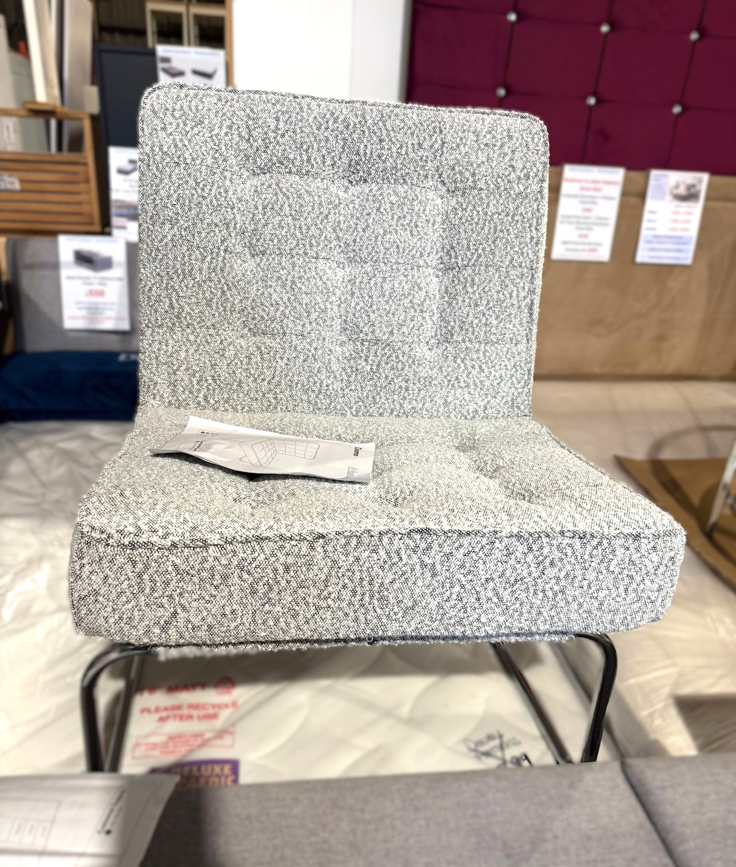 Assembled Duomo Boucle Tubular Chair - Grey