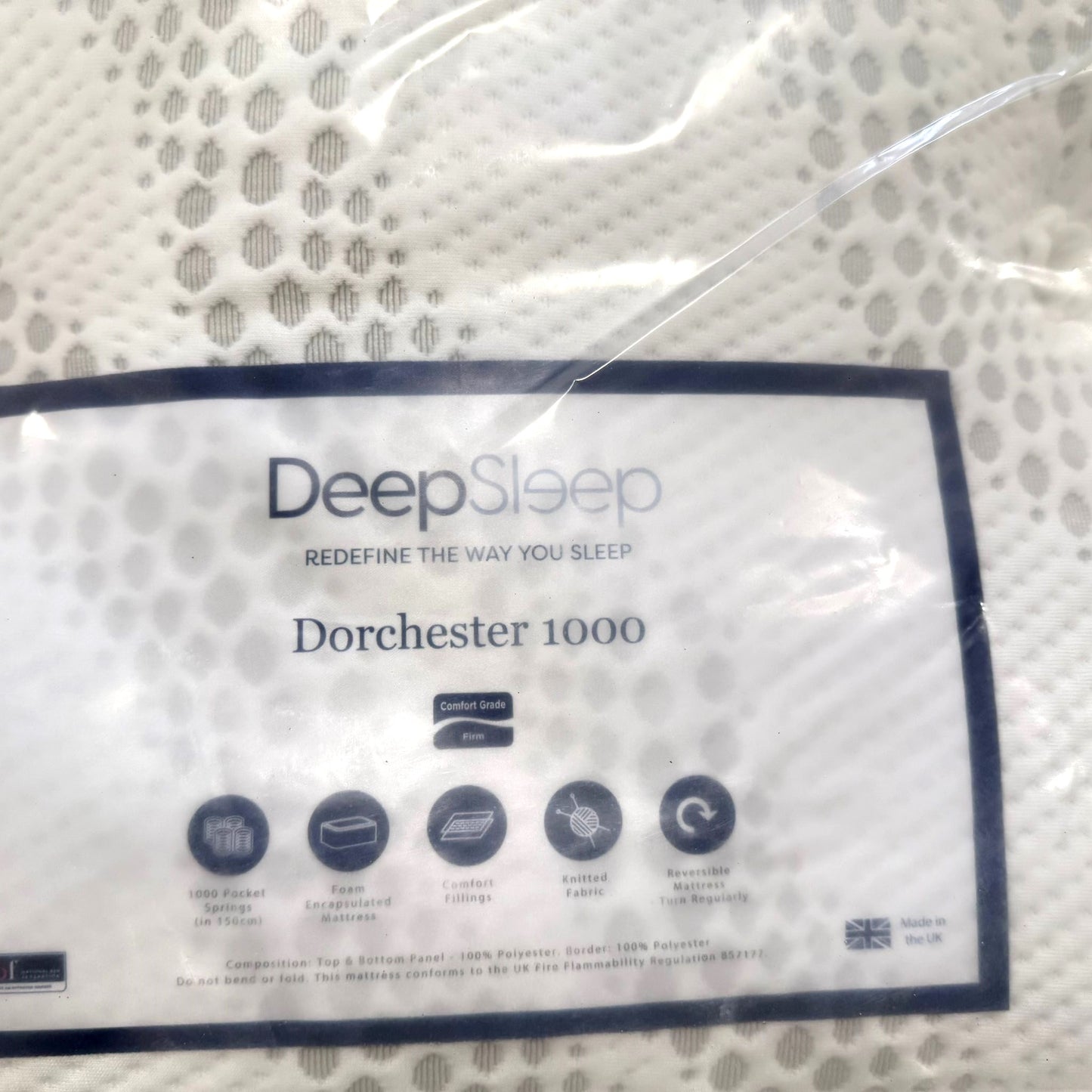 Dorchester Double 1000 Pocket Sprung Encapsulated Mattress - Firm