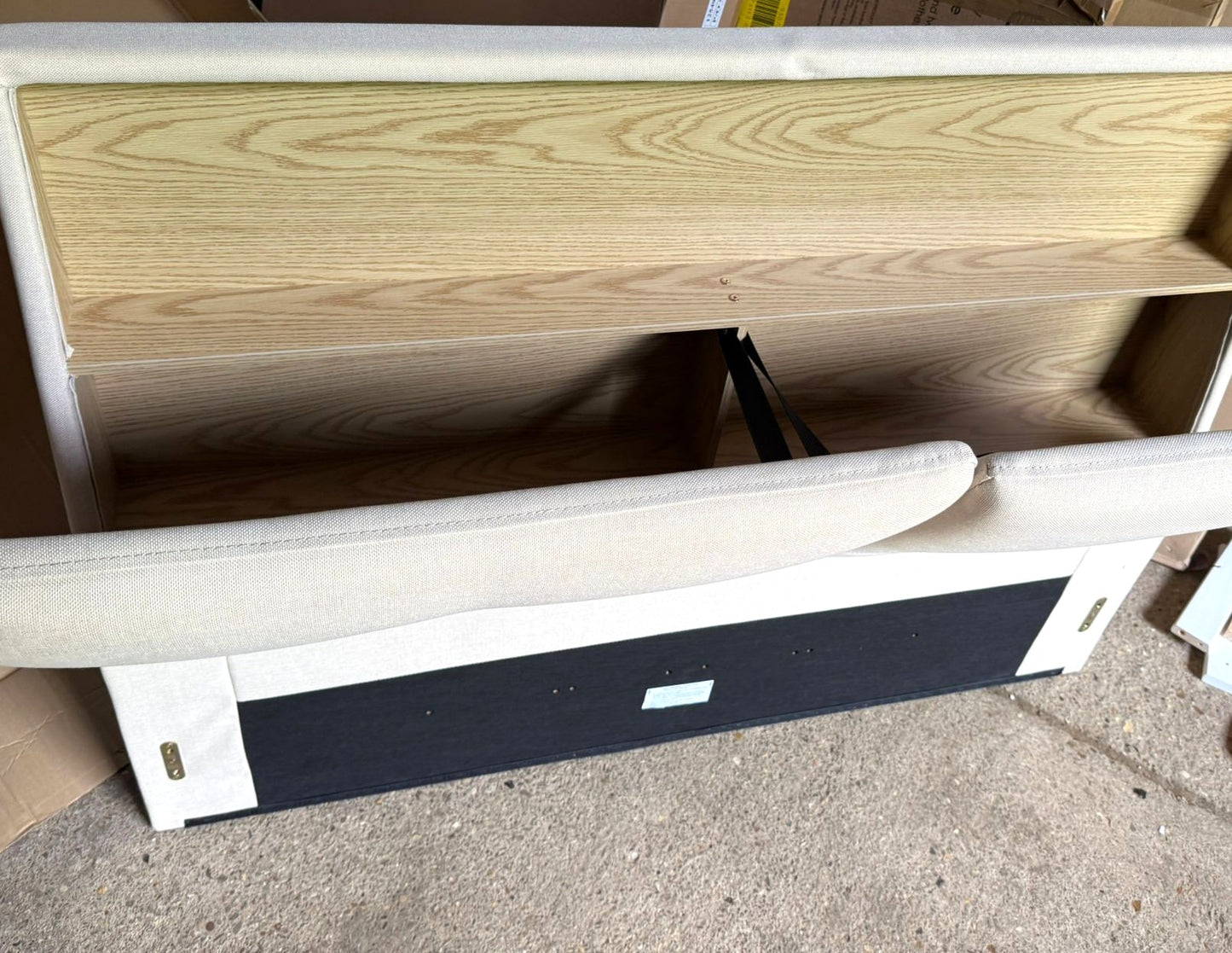 Jakob Double TV Ottoman Bed Frame - Natural