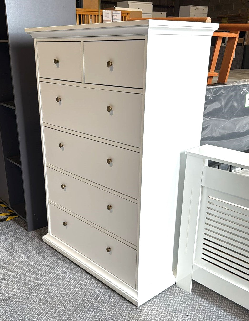 Assembled Tvilum Paris 6 Drawer Chest - White