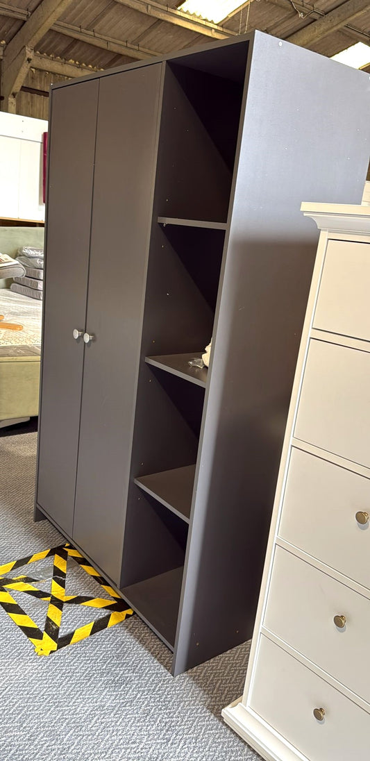 Assembled Seville 2 Door Open Shelf Wardrobe - Anthracite