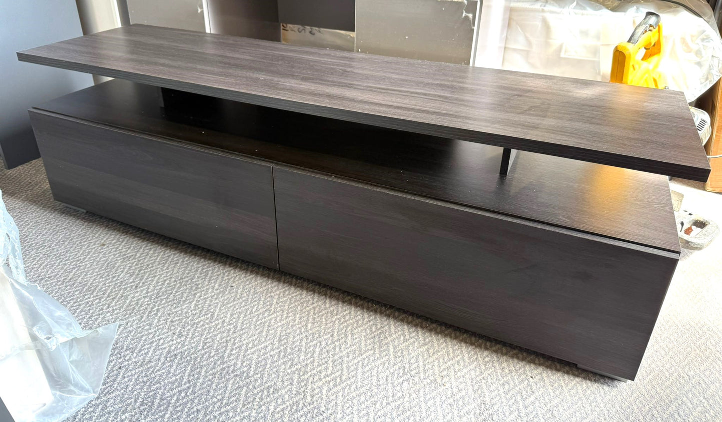 Assembled Habitat Floating Top TV Unit - Black & Brown