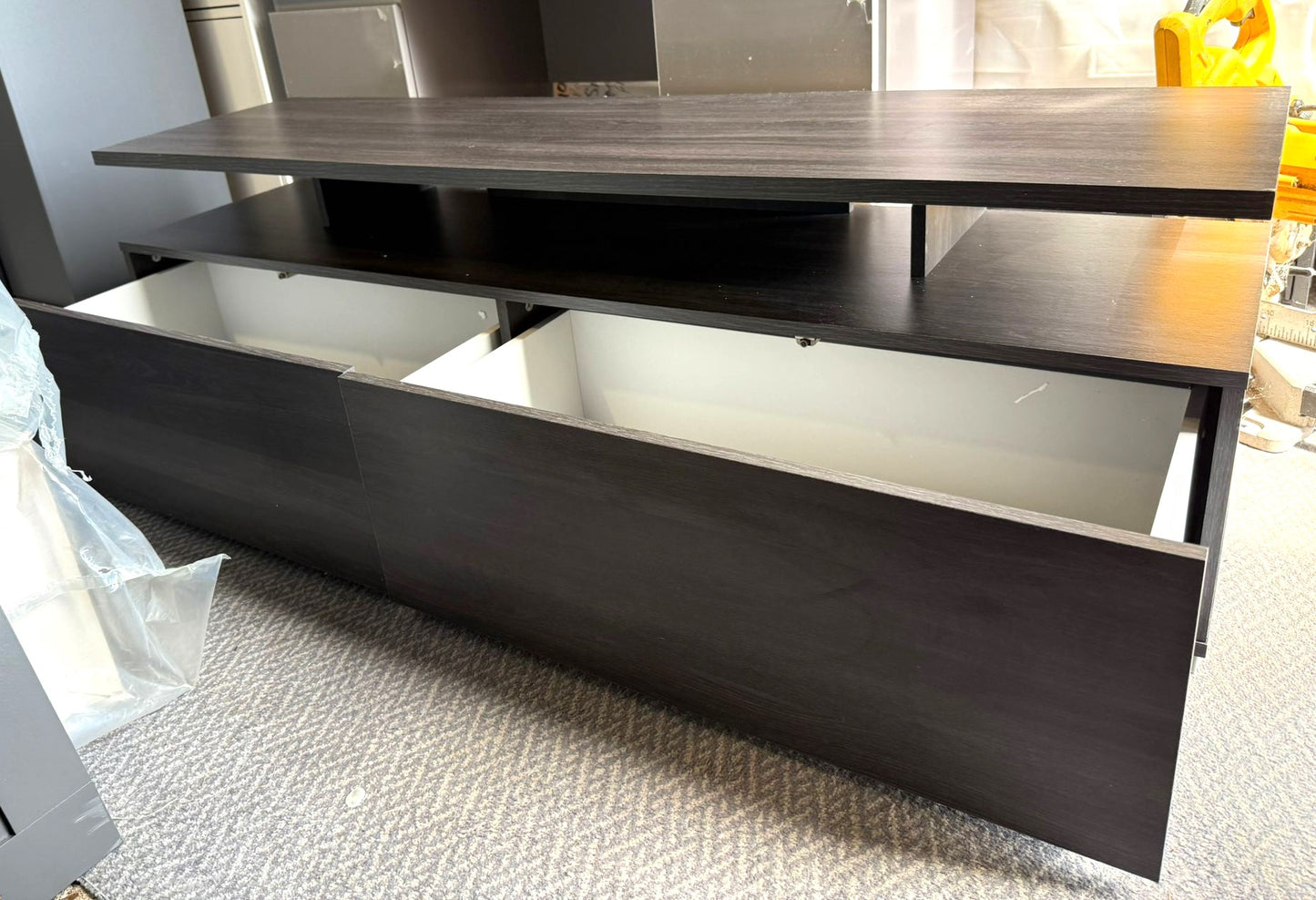 Assembled Habitat Floating Top TV Unit - Black & Brown