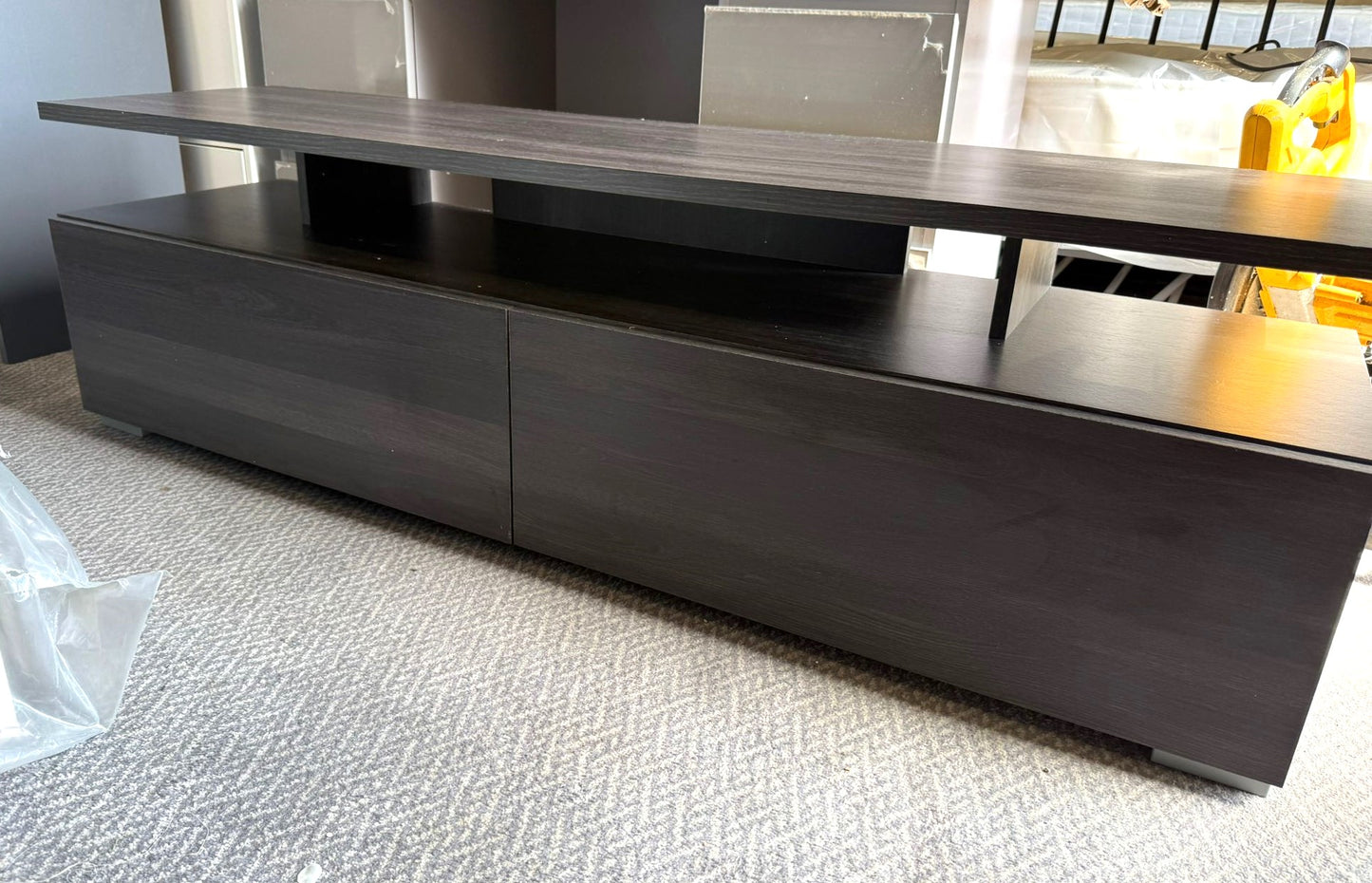 Assembled Habitat Floating Top TV Unit - Black & Brown