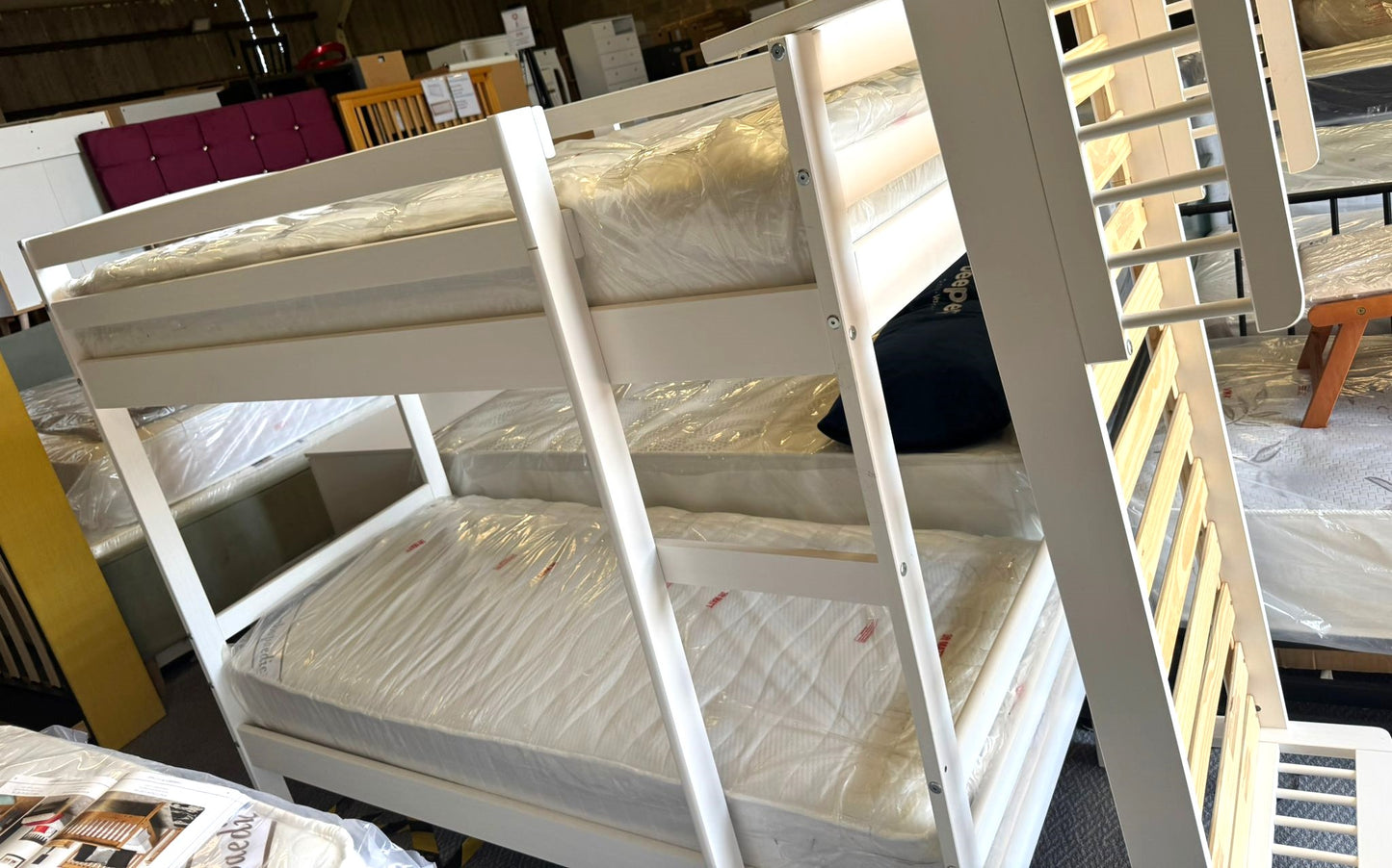 Assembled Josie Shorty Bunk Bed Frame - White (With Mattress)