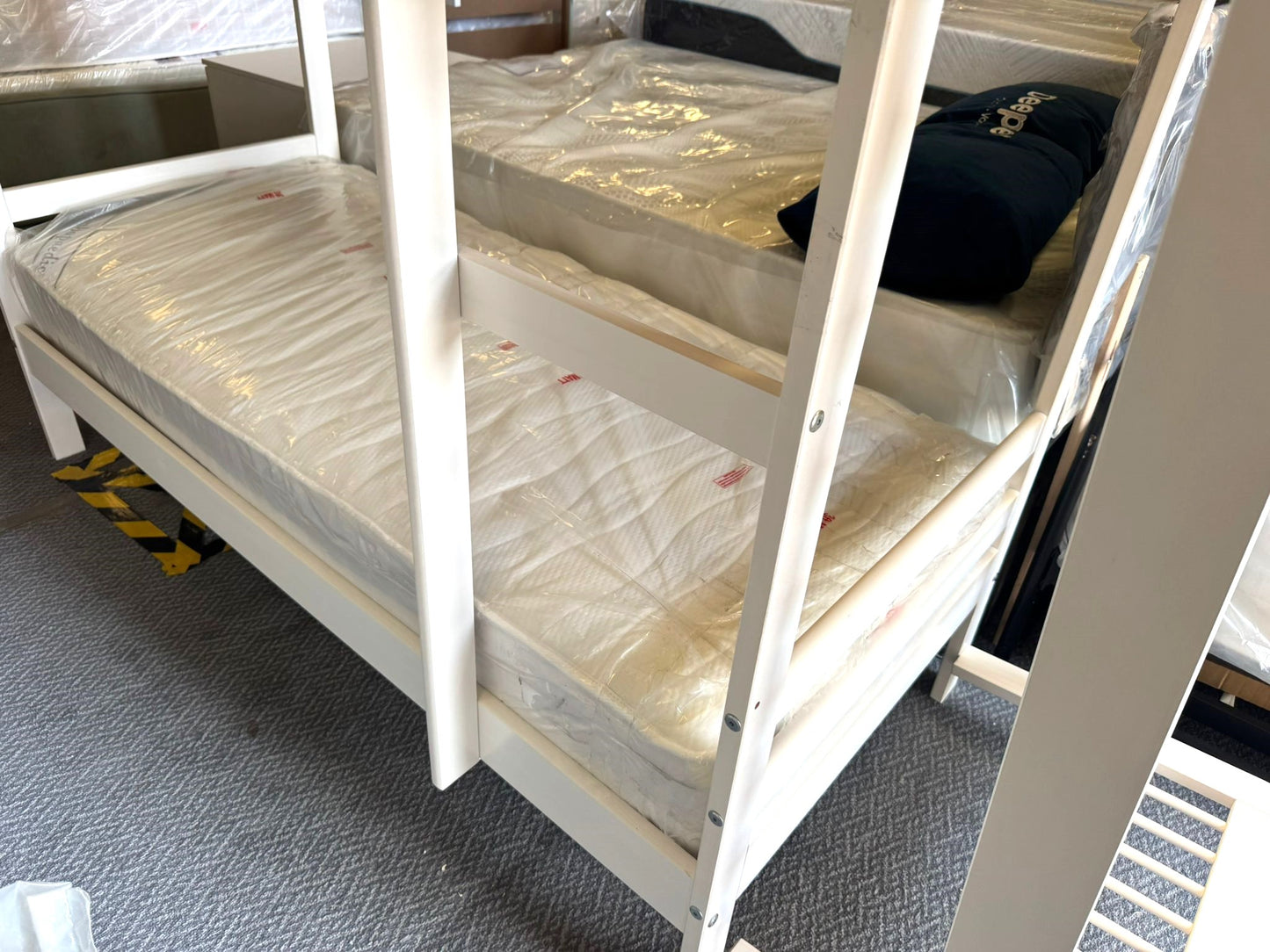 Assembled Josie Shorty Bunk Bed Frame - White (With Mattress)
