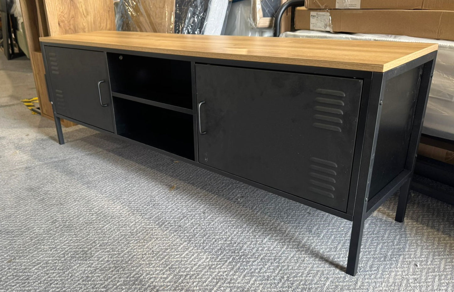 Assembled Habitat Stevie 2 Door TV Unit - Black