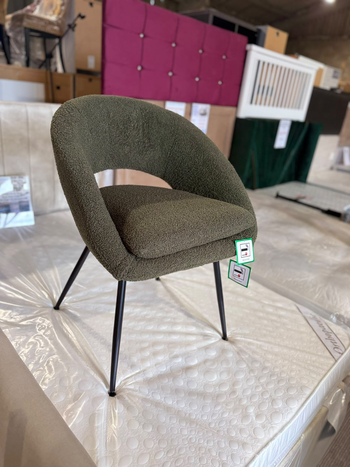 Assembled Habitat Hermione Boucle Chair - Green